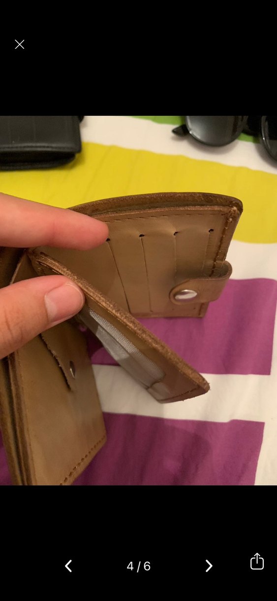Deri Bej Erkek Cüzdanı - Görsel 4