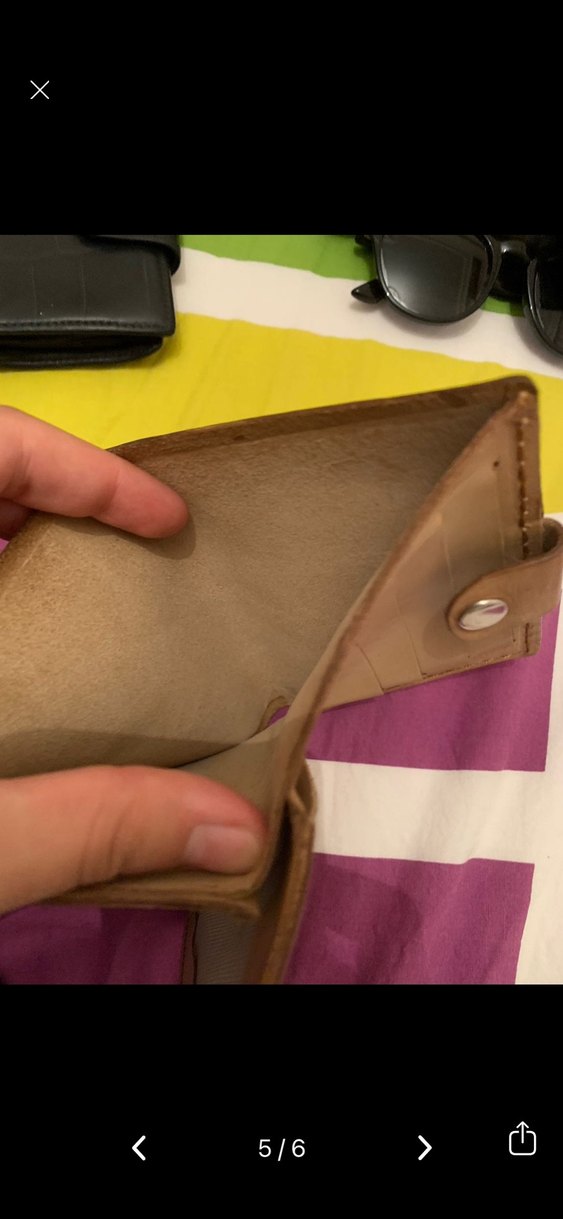 Deri Bej Erkek Cüzdanı - Görsel 5