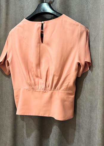 Pembe Drapeli Kısa Kadın Bluz - Görsel 5