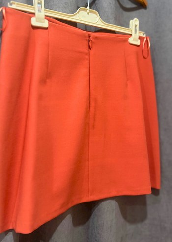 Turuncu düz Mini Etek - Görsel 2