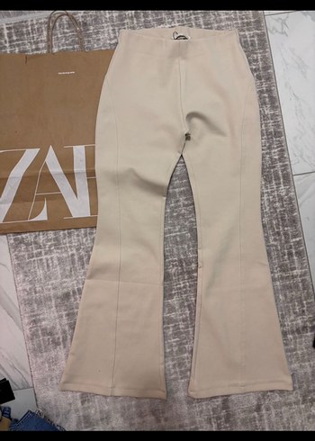 m Beden Bej Midi Kadın Kumaş Pantolon Zara
