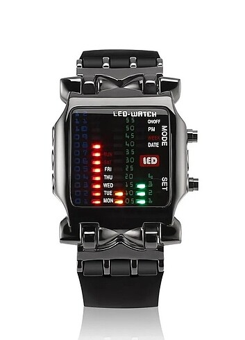 Yengeç tipi elektronik unisex saat.