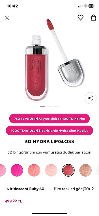  Beden Kiko lipgloss