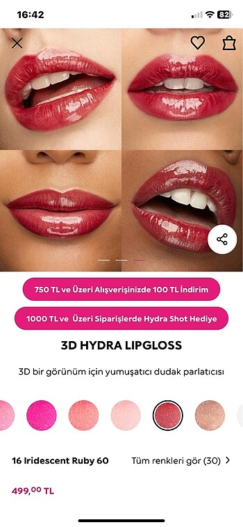  Beden kırmızı Renk Kiko lipgloss