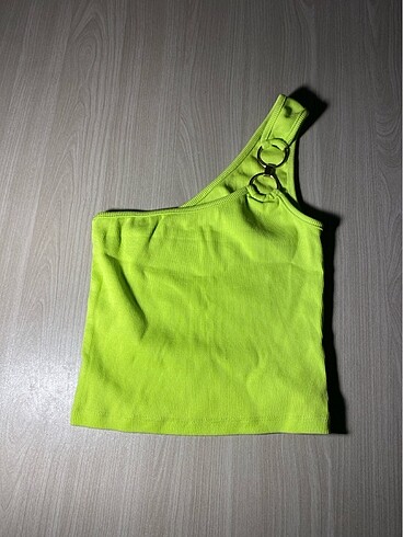 Tek omuzlu Dilvin neon renk crop