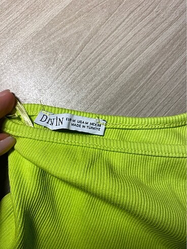 m Beden Tek omuzlu Dilvin neon renk crop