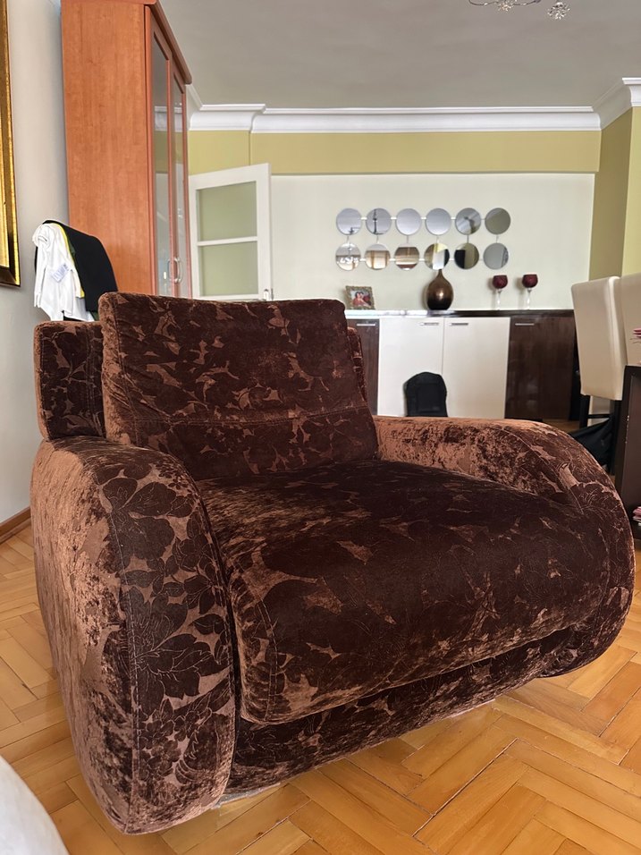 Tekli Kahverengi Koltuk - Görsel 2