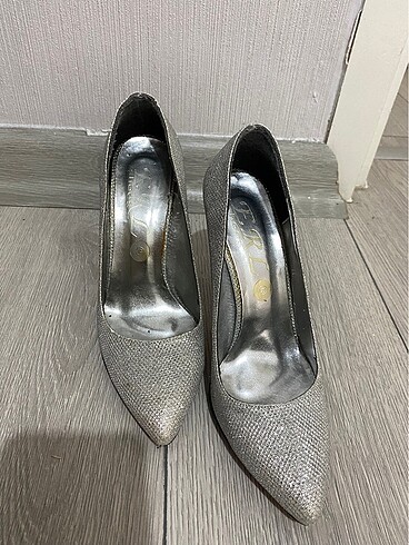 Diğer Simli stiletto topuklu ayakkabı