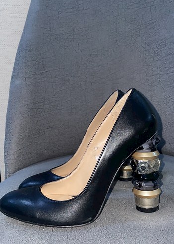 Siyah Tokalı Stiletto Kadın Ofis Ayakkabısı - Görsel 2