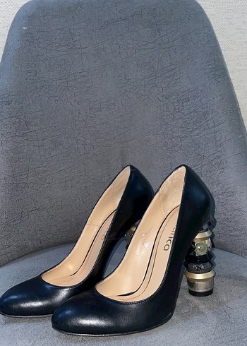 Siyah Tokalı Stiletto Kadın Ofis Ayakkabısı - Görsel 3