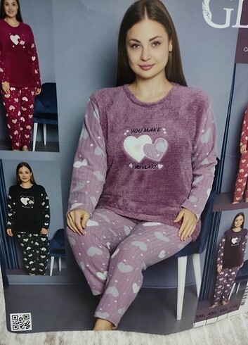 42 Beden çeşitli Renk Kadın polar pijama