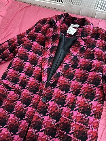 Defacto pembe kırmızı blazer ceket