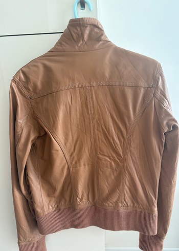 BERSHKA TABA RENGİ HAKİKİ DERİ CEKET - Görsel 4