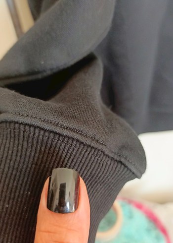 Zara Siyah Baskılı Sweatshirt - Görsel 4