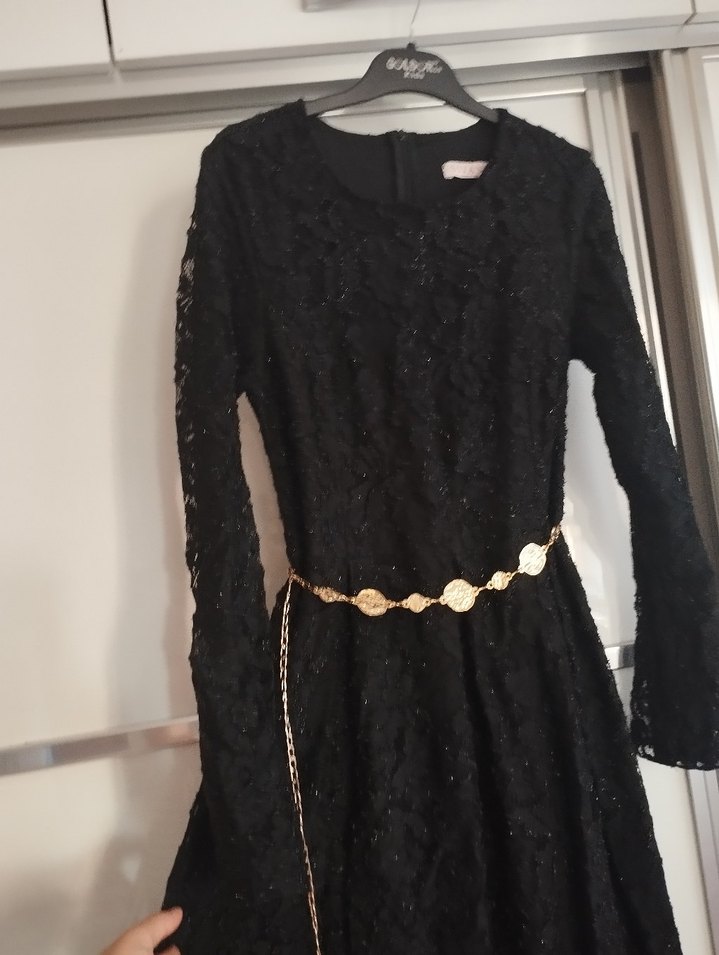 Siyah Uzun Kadın Abiye - Görsel 2