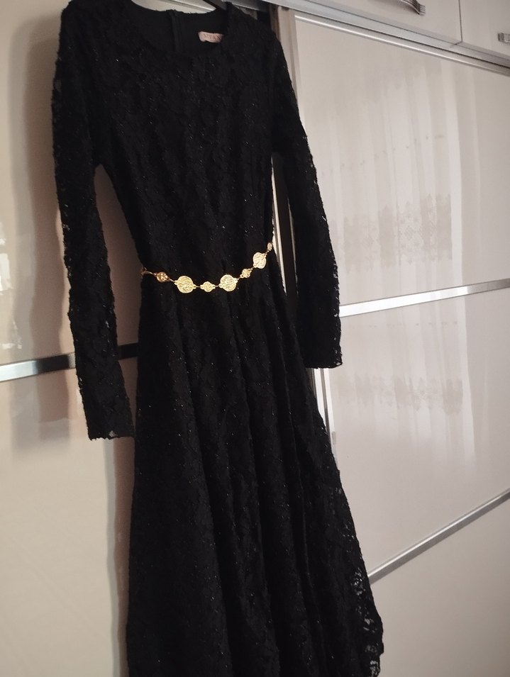 Siyah Uzun Kadın Abiye - Görsel 3