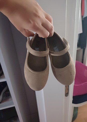 25 Beden camel Renk Kız Çocuk Bej Süet Tokalı Babet