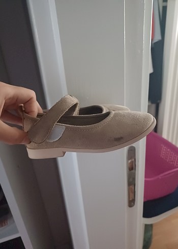 HelloBaby Kız Çocuk Bej Süet Tokalı Babet