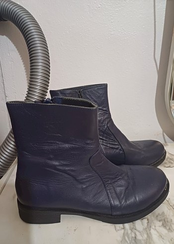 Diğer Koyu Mavi Kadın Lastik Topuklu Bot