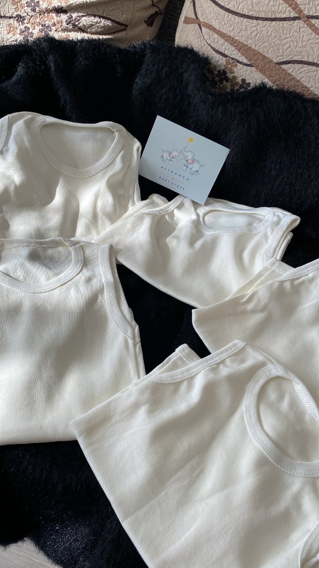 Beyaz Bebek Atlet Çıtçıtlı Body - Görsel 5