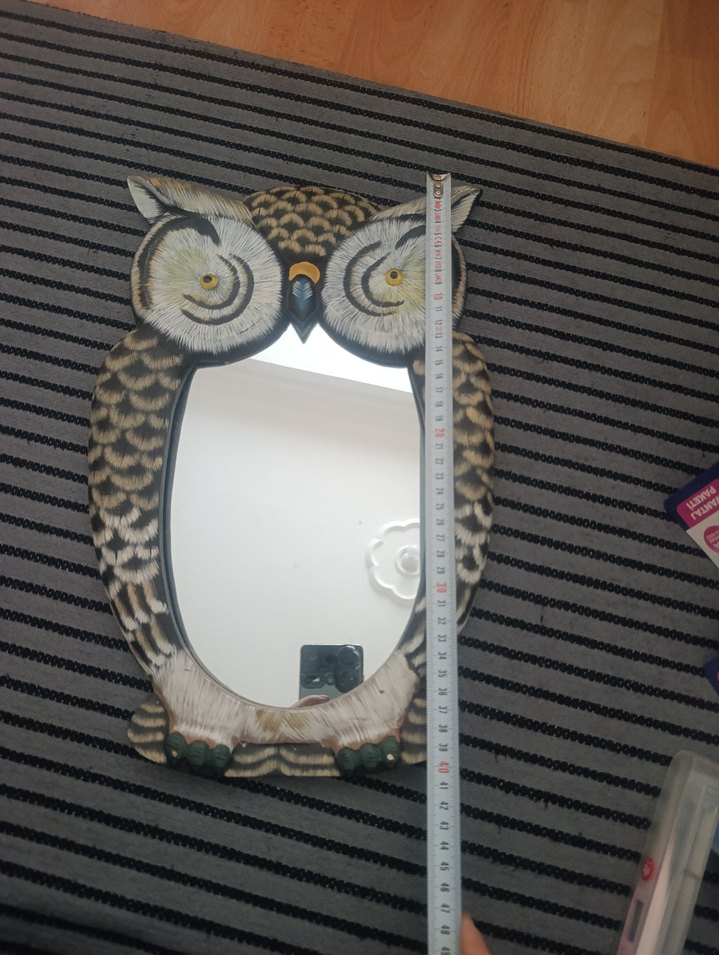 Kahverengi Baykuş Tasarımlı Ayna - Görsel 2