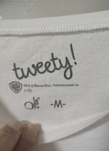 m Beden beyaz Renk Tweety Kadın Beyaz Tişört