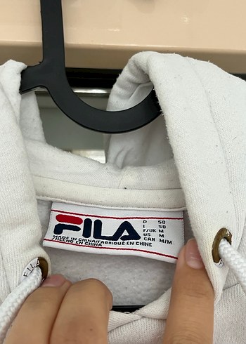 Fila FILA Beyaz Kapüşonlu Sweatshirt orijinal