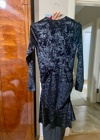 Siyah V Yaka Abiye Elbise - Görsel 2