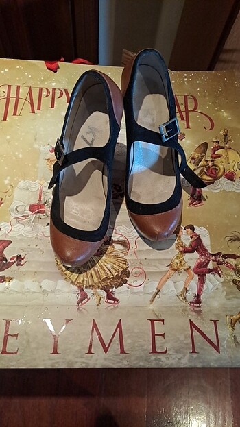 Nine West K7 CAMEL DERI.SIYAH SUET AKSESUARLI
