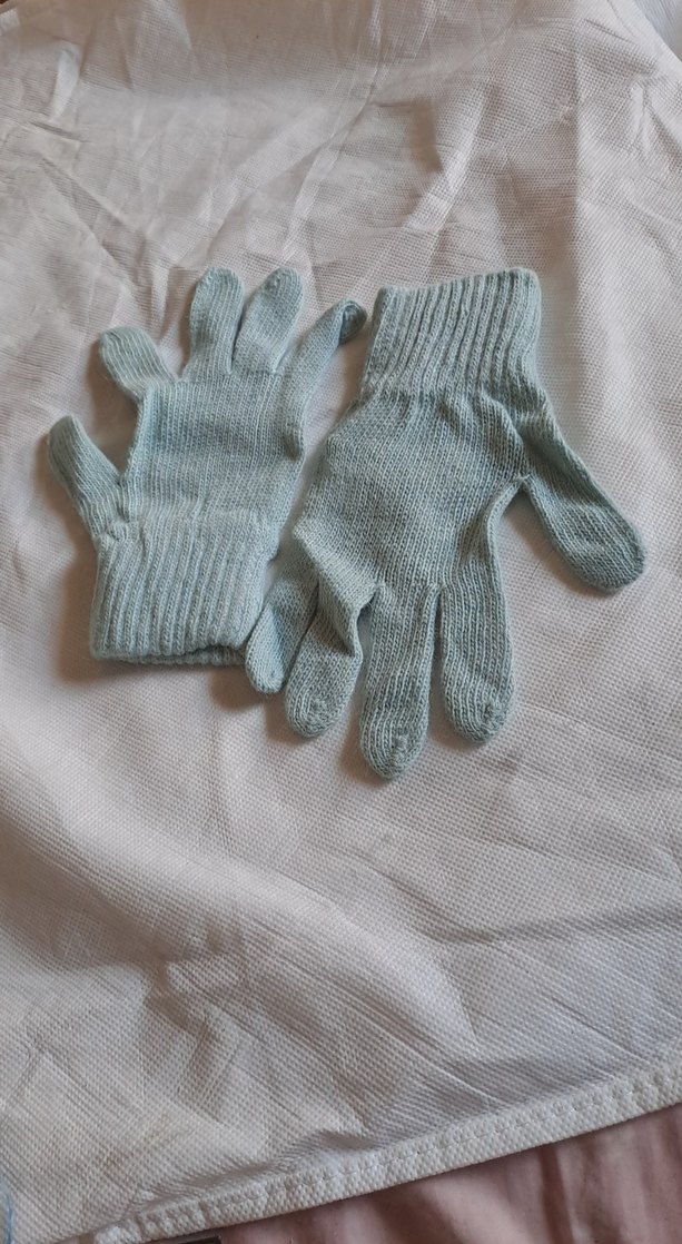 Gri mavi Triko Kadın Eldiven - Görsel 2