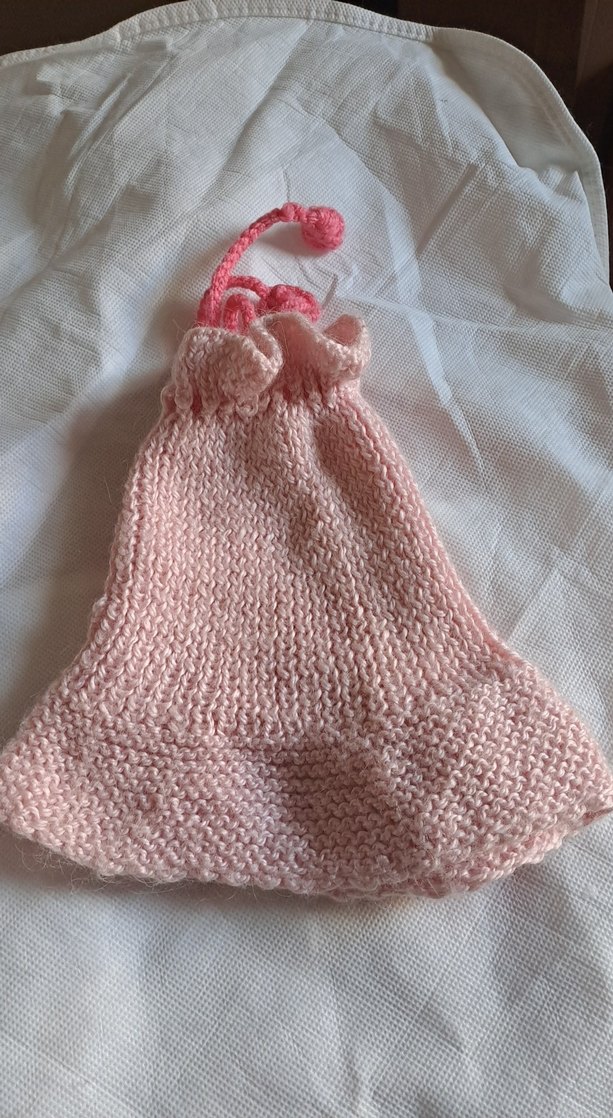 Pembe Örgü Kapüşon hem bere hem boyunluk - Görsel 2