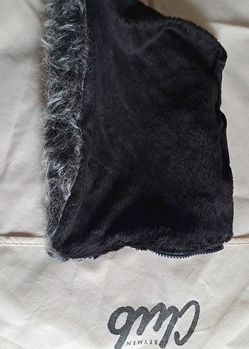 Çift taraflı kullanılabılecek.Gri,siyah Kürklü Kadın Bere - Görsel 2