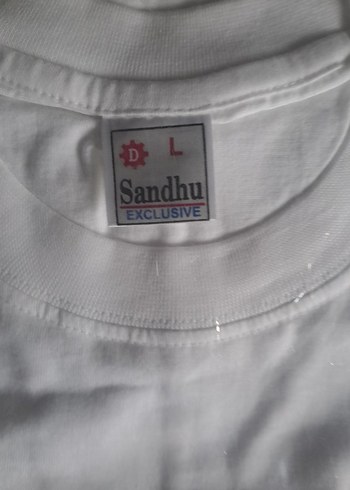 Sandhu.Dubai.L.Beyaz Kısa Kollu Bisiklet Yaka Tişört - Görsel 2