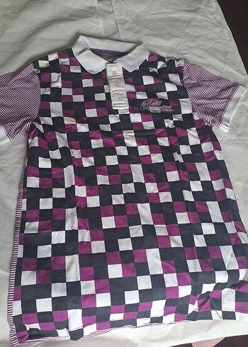 Original Refıll S.Mor Kareli Düğmeli Erkek Polo Tişört - Görsel 2