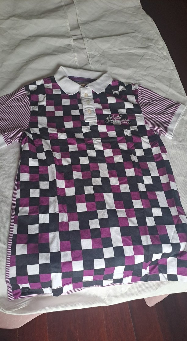 Original Refıll S.Mor Kareli Düğmeli Erkek Polo Tişört - Görsel 2