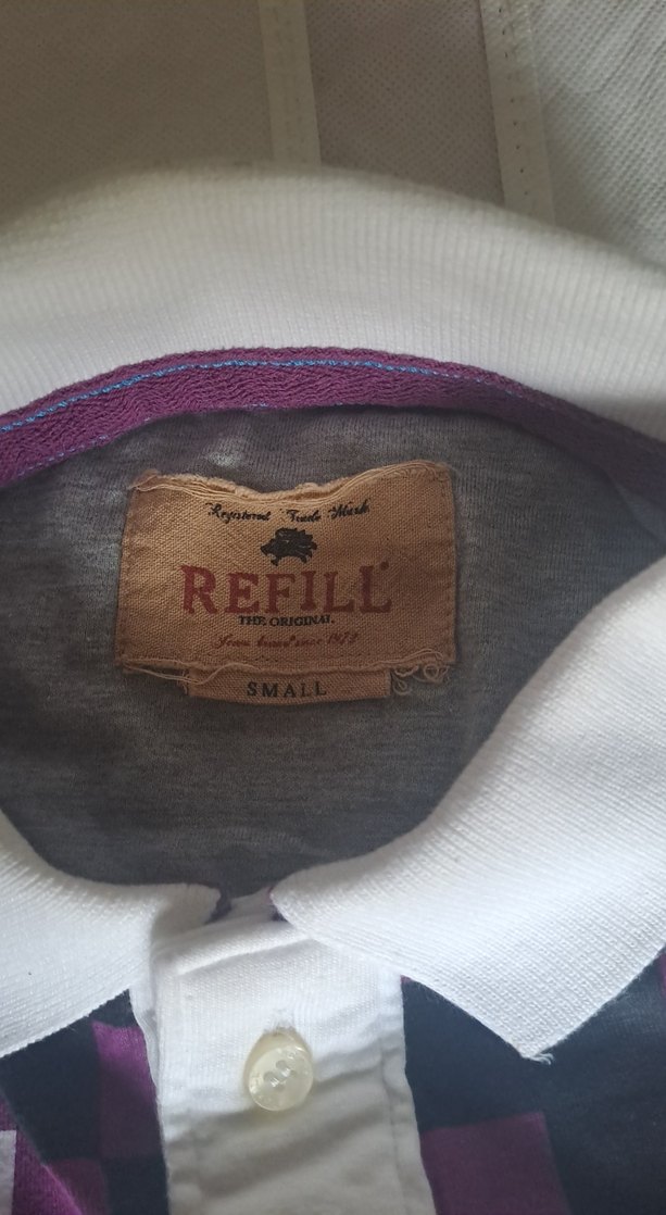 Original Refıll S.Mor Kareli Düğmeli Erkek Polo Tişört - Görsel 4