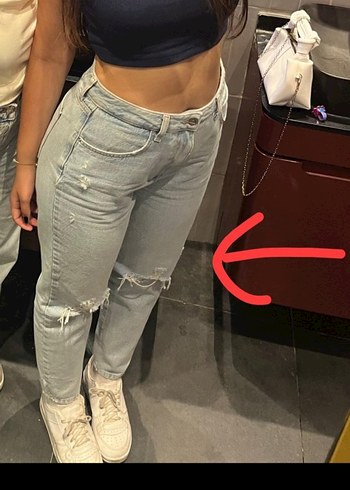 Diz Yırtık Detaylı Midi Boy Açık Mavi Kadın Jean - Görsel 2