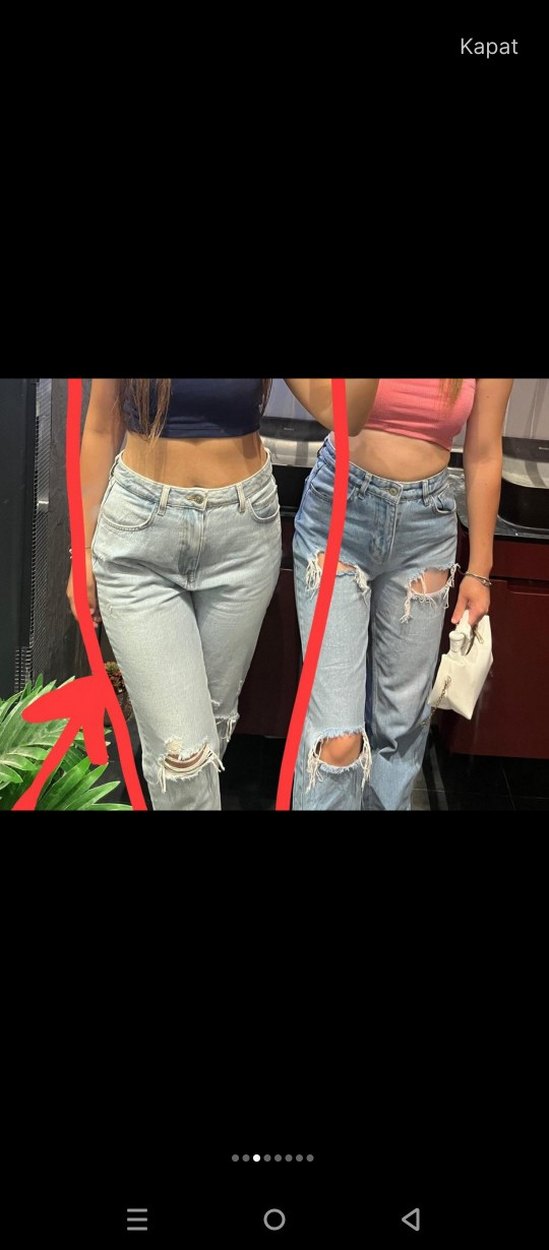 Diz Yırtık Detaylı Midi Boy Açık Mavi Kadın Jean - Görsel 5