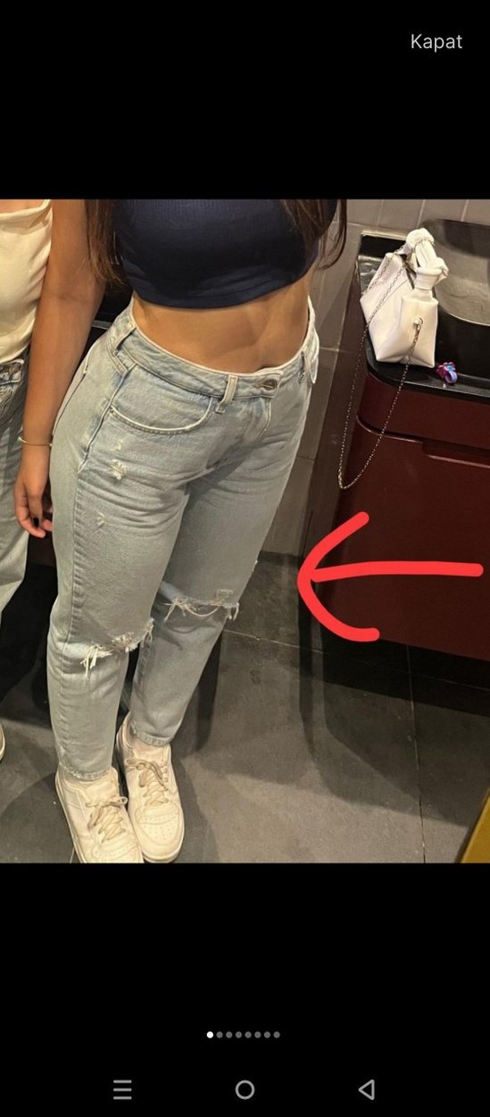 Diz Yırtık Detaylı Midi Boy Açık Mavi Kadın Jean - Görsel 2