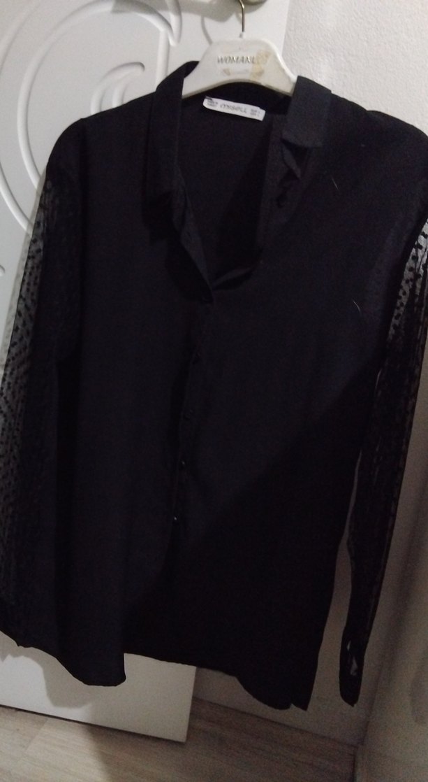 Siyah Uzun Kollu Düğmeli Gotik Gömlek - Görsel 2