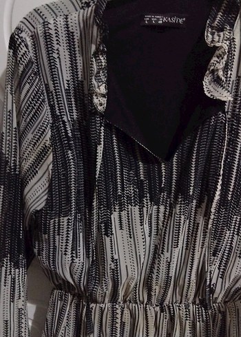 Pilili Siyah Desenli elbise - Görsel 2