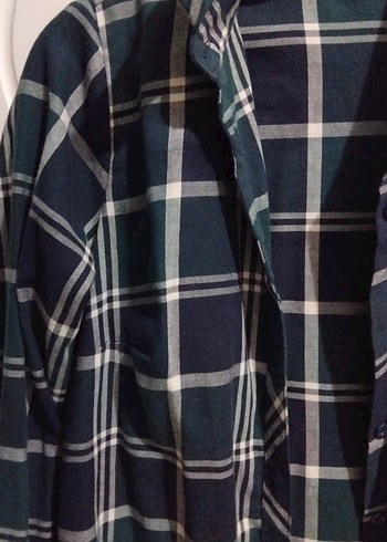 Düğmeli, Uzun Kollu Mavi Kadın Gömlek - Görsel 2