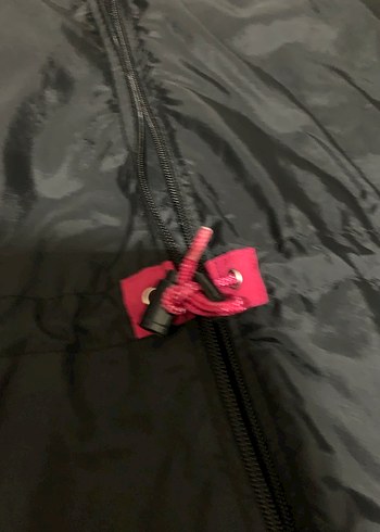 Kadın Siyah pembe Fermuarlı Midi Yağmurluk - Görsel 11