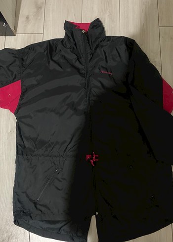 Kadın Siyah pembe Fermuarlı Midi Yağmurluk - Görsel 3