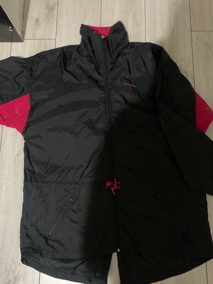 Kadın Siyah pembe Fermuarlı Midi Yağmurluk - Görsel 3