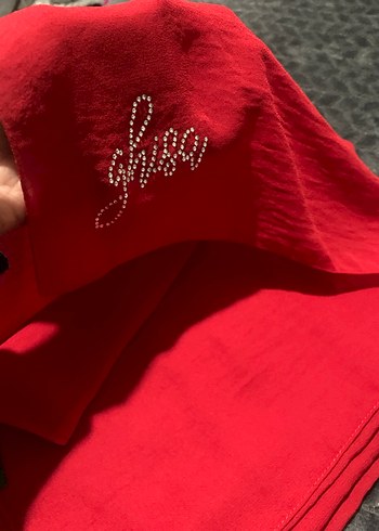 Kırmızı Kadın şal - Görsel 4