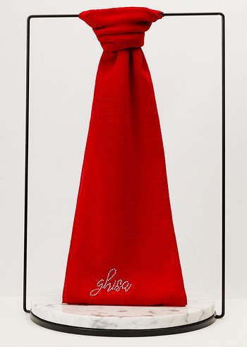 Kırmızı Kadın şal - Görsel 5