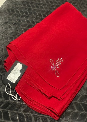 Kırmızı Kadın şal - Görsel 3