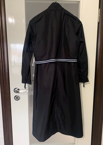 Kadın Siyah Uzun Trençkot - Görsel 8