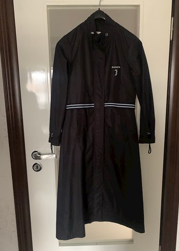 Kadın Siyah Uzun Trençkot - Görsel 11